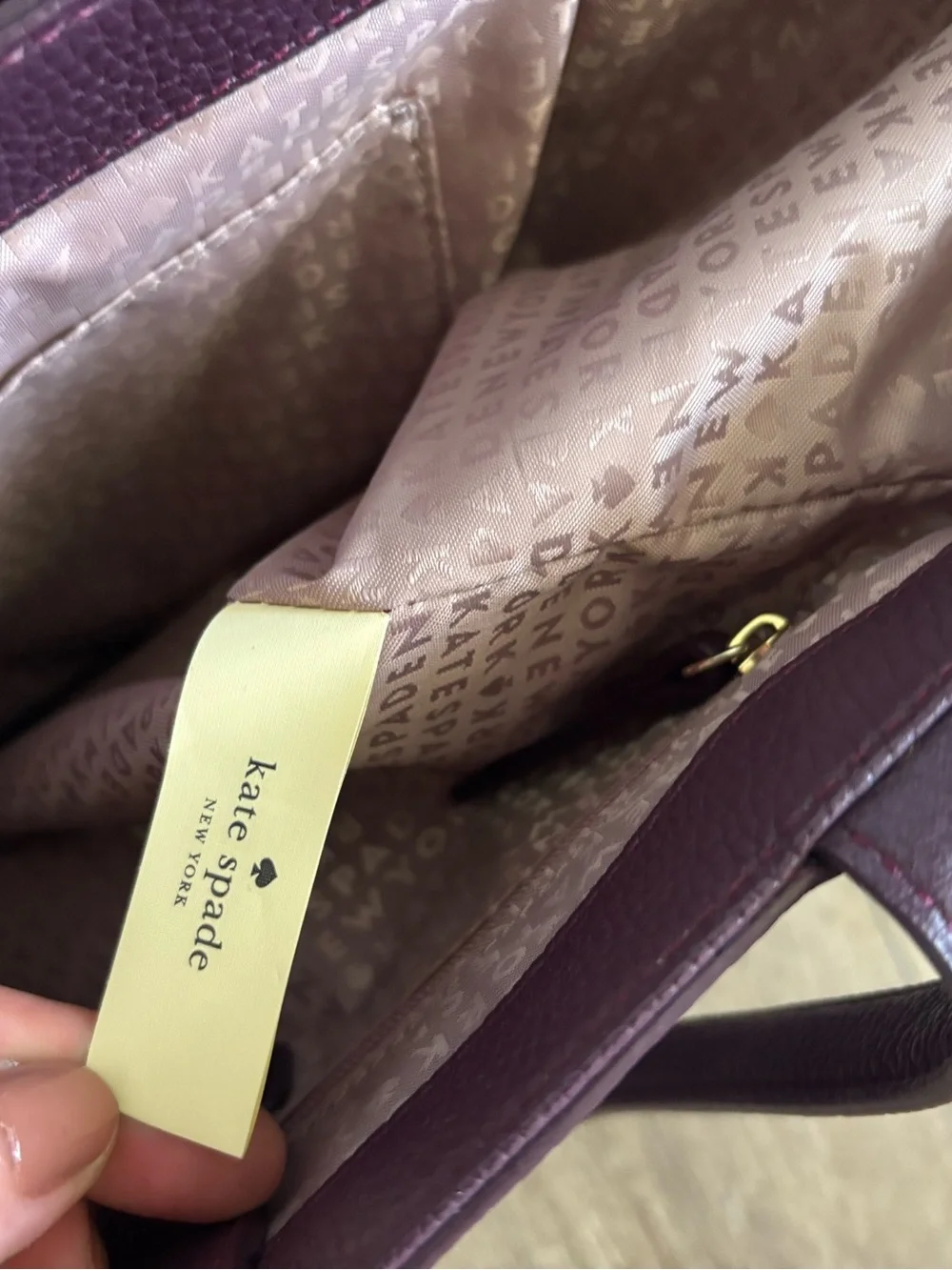 Kate Spade Burgundy Tassel Tote Bag